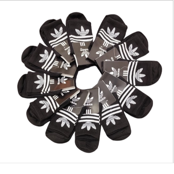 جوراب نیم ساق آدیداس مشکی جین 12تایی کد 12203700