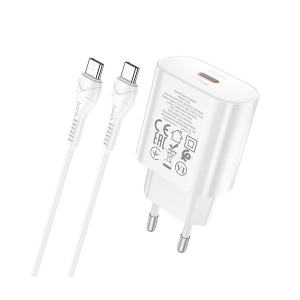 شارژر دیواری هوکو مدل N22 PD 25W به همراه کابل Type-C – فست شارژ سریع و ایمن