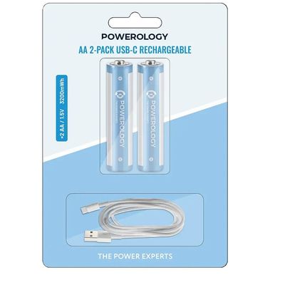 باتری قلمی شارژی پاورولوژی (Powerology AA Rechargeable Batteries) مدل PWAA322