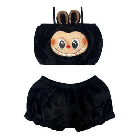 ست نیم تنه و شلوارک راحتی دخترانه مدل لبوبو