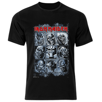 تی شرت مشکی پنبه یقه گرد مدل Iron Maiden بند متال