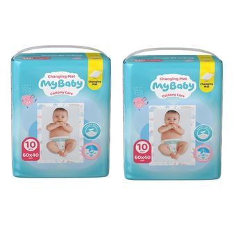 زیرانداز تعویض نوزاد مای بیبی مدل Cottony Care دو بسته 10 عددی