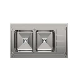 سینک ظرفشویی استیل روکار دو لگنه بیمکث مدل 939