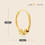 گوشواره حلقه‌ای طلا 18 عیار زنانه طلا و جواهر ویانا مدل توپ تراش