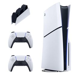 کنسول بازی سونی مدل PlayStation 5 Slim ظرفیت 1 ترابایت ریجن CFI-2116 اروپا به همراه دسته اضافی و پایه شارژر