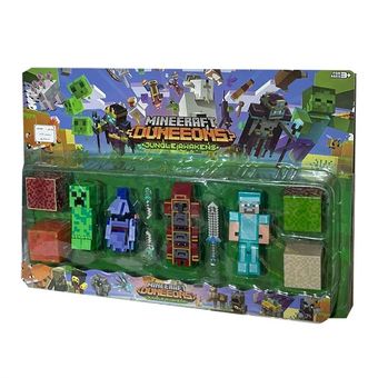 فیگور 4 عددی ماینکرافت همراه با بلوکMinecraft