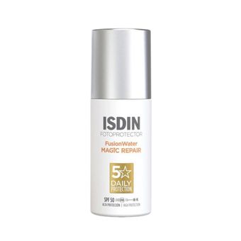 فلوئید ضد آفتاب بی‌رنگ صورت ایزدین SPF 50 مدل Magic Repair محافظ Uva،Uvb مناسب برای انواع پوست حجم 50 میلی‌لیتر