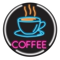 تابلو ال ای دی مدل نئونی طرح کافه 3