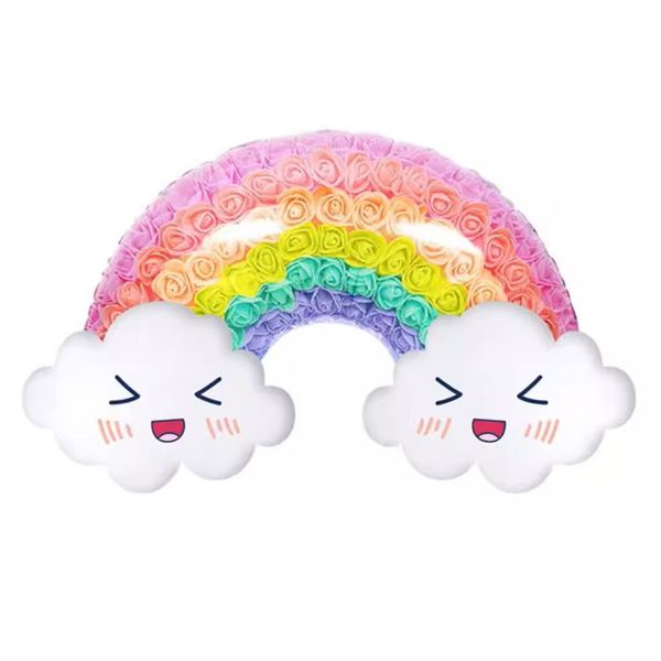 بادکنک فویلی طرح ابر و گل کمانی