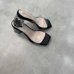 صندل زنانه دیاموند مدل طلقی شیشه ای رنگ مشکی