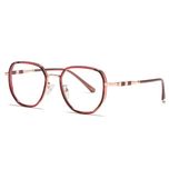 فریم عینک طبی چند ضلعی زنانه مدل ُTRZC829 C42-P81 Transparent Red