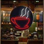 چراغ دیواری مدل نئون طرح فنجان قهوه