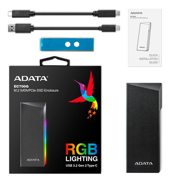 باکس ADATA SSD مدل EC700G M.2 PCIe/SATA SSD
