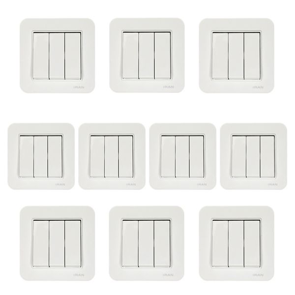 کلید سه پل ایران الکتریک مدل ارس بسته 10 عددی