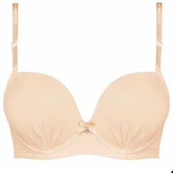 سوتین زنانه مدل اسفنجی فنردار 9890 رنگ کرم