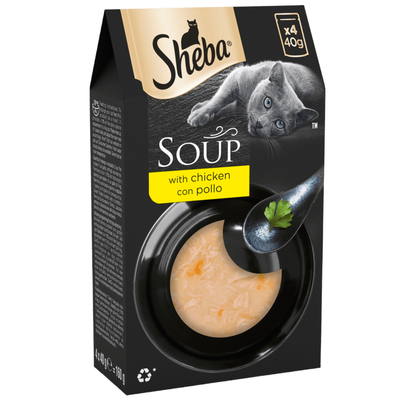 سوپ گربه شبا با طعم مرغ /  Sheba Classics Soup Adult Wet Cat Food with chicken flavor