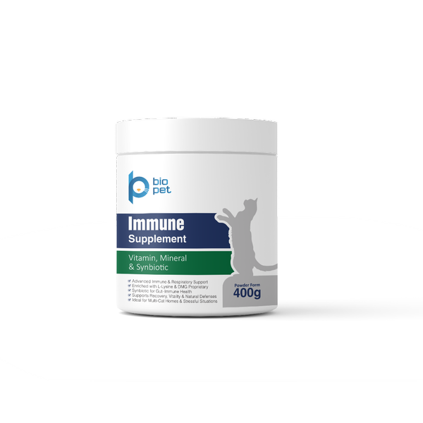 مکمل تقویت سیستم ایمنی گربه بایو پت مدل Immune وزن 400 گرم
