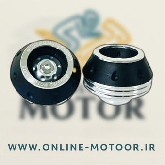 پروتکشن چرخ جلو موتور سیکلت مدل W-42-SLV بسته 2 عددی (رنگ مشکی_ نقره ایی)