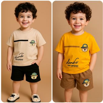 بلوز شلوارک طرح جیب دار