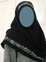 مقنعه کرپ نقاشی شده