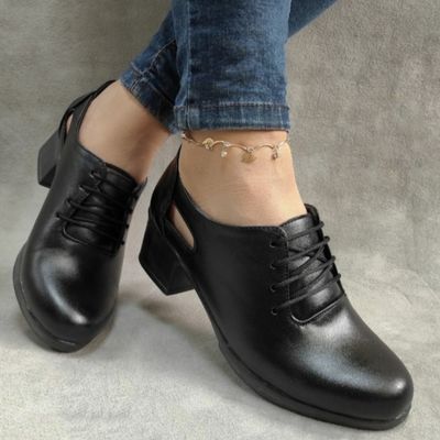 کفش چرم زنانه کد 221 مدل پارمیس  کفش پاشنه 5 سانتی مجلسی اداری اسپرت بادوام و ظریف