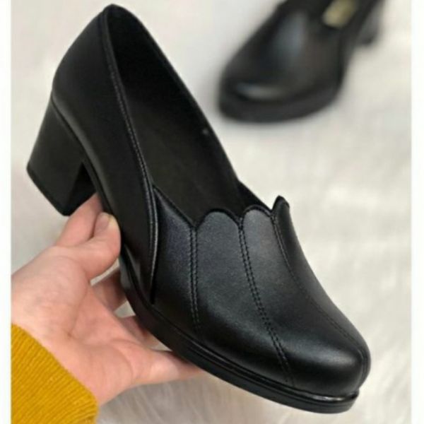 کفش چرمی پاشنهدار زنانه مدل خورشیدی SUN پاشنه 5 سانتی، شیک، بادوام و راحت