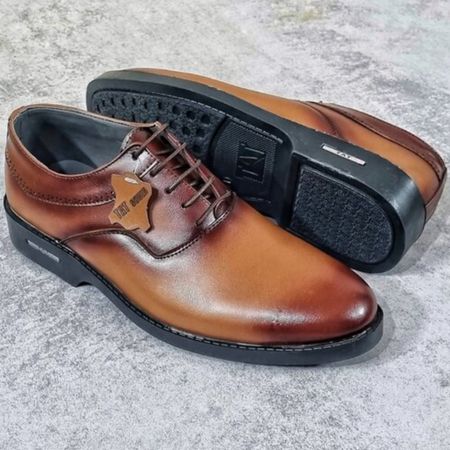 فروش عمده و سازمانی کفش مردانه چرم کارتن ده جفتی عسلی