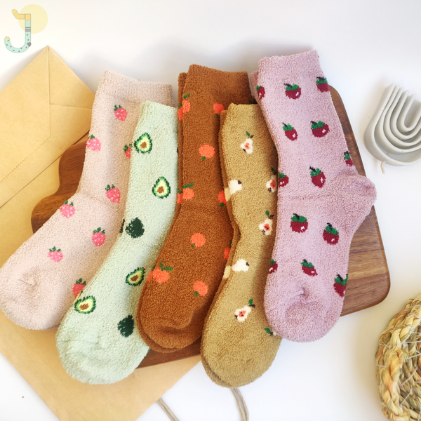 جوراب نیم ساق بوکله زنانه طرح میوه برند COCO & HANA