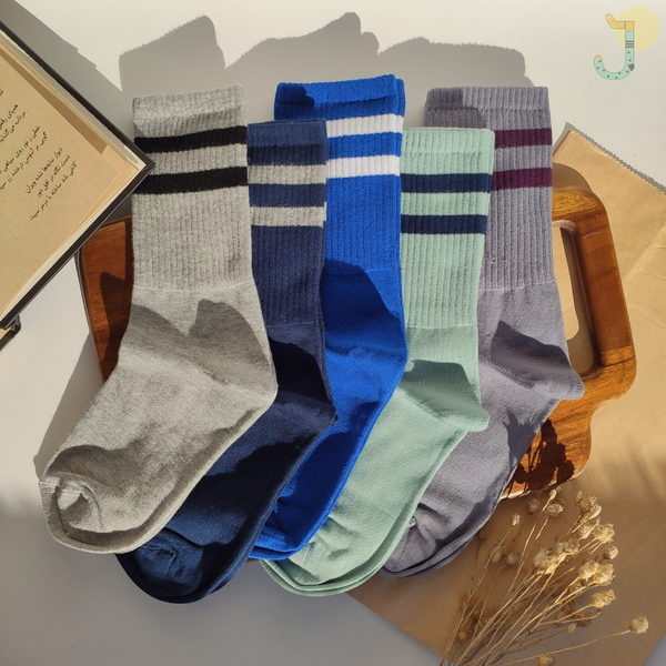 جوراب ساقدار کش انگلیسی یونیسکس طرح دو خط برند دومینو