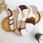 جوراب زیر قوزکی کبریتی زنانه میکس کرم و قهوه ای برند وارداتی