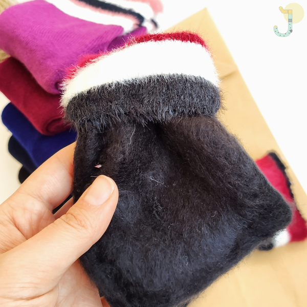 جوراب نیم ساق زنانه لبه موهر و داخل کرک برند COCO & HANA