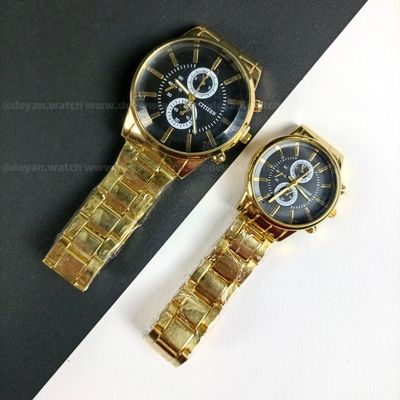 ساعت ست سیتیزن طلایی - ساعت سیتیزن - ساعت مردانه سیتیزن - ساعت زنانه سیتیزن - Citizen - کد 0017