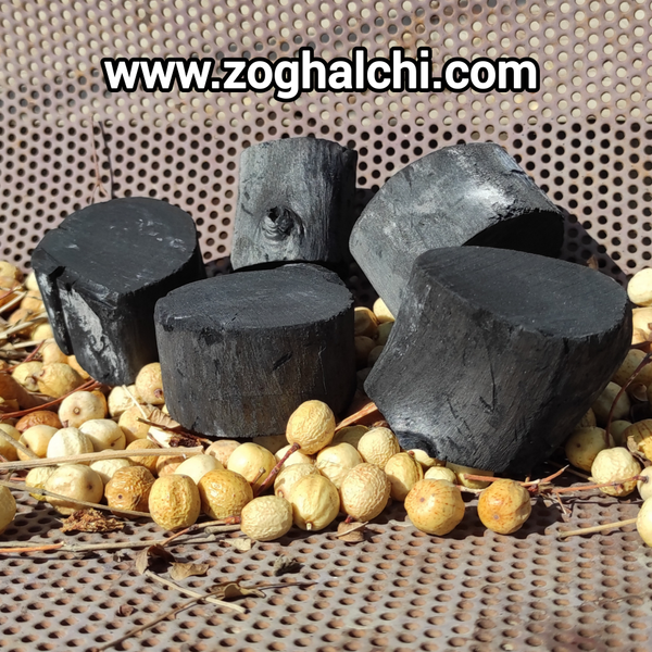زغال سکه لیموشیرین جهرم پخت سنتی با سبوس برنج ویژه قلیان