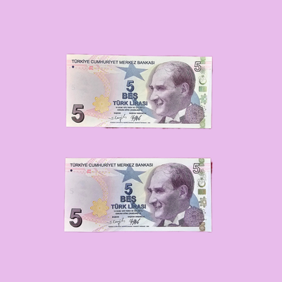 جفت اسکناس 5لیری شماره قشنگ 068686068 کیفیت بانکی