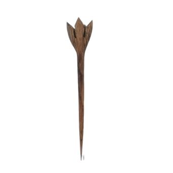 گیره مو کانزاشی مدل چوبی طرح گل لاله 2