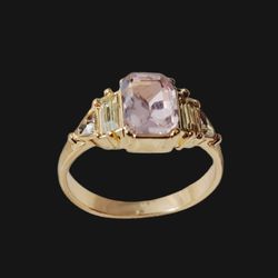 انگشتر سنگ دار اشرافی صورتی