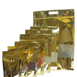 پاکت زیپ دار دو طرف طلایی پنجره دار