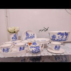 سرویس پذیرایی طرح قلم آبی کلاسیک