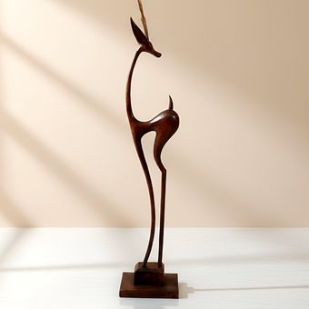 مجسمه چوبی غزال تک 120 سانتی متر