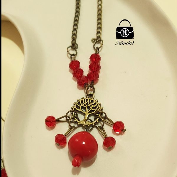 نیم ست یلدا طرح انار