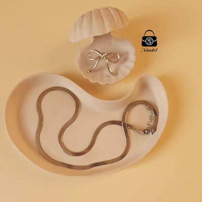 گردنبند تک لاین ماری نقره ای