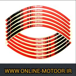 پد برچسب دور رینگ موتورسیکلت مدل W-51-RD مناسب برای آپاچی بسته 12 عددی
