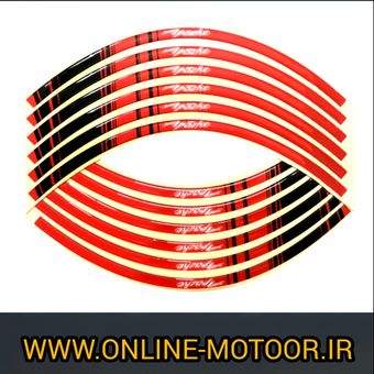 پد برچسب دور رینگ موتورسیکلت مدل W-51-RD مناسب برای آپاچی بسته 12 عددی