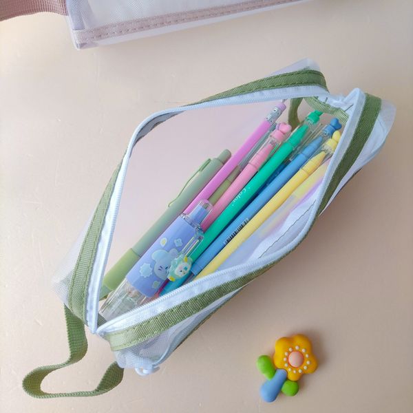 جامدادی توری پاستلی دوزیپ