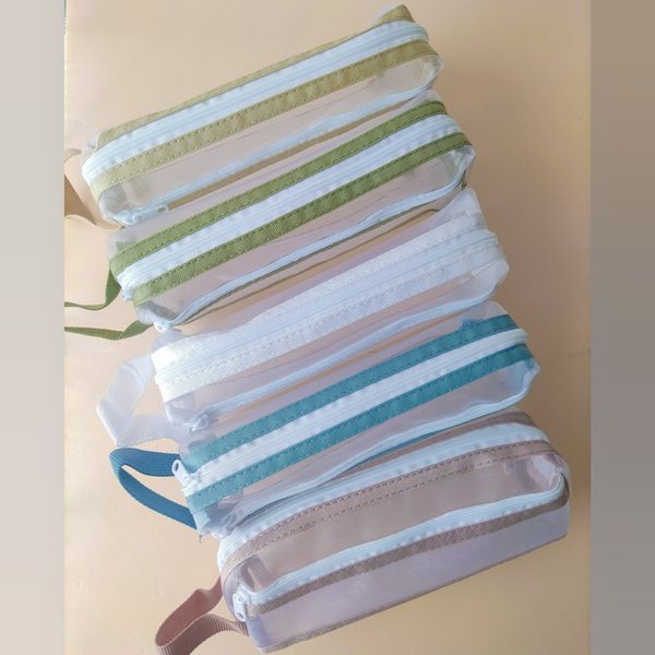 جامدادی توری پاستلی دوزیپ