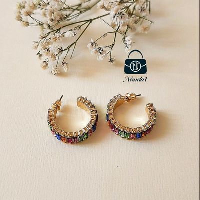 گوشواره حلقه ای رنگی