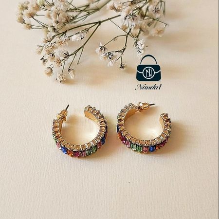 گوشواره حلقه ای رنگی