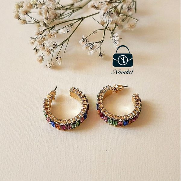 گوشواره حلقه ای رنگی