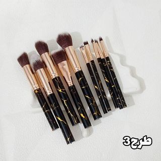 ست براش آرایشی 10 عددی  سرامیکی طرح مرمری لوکس