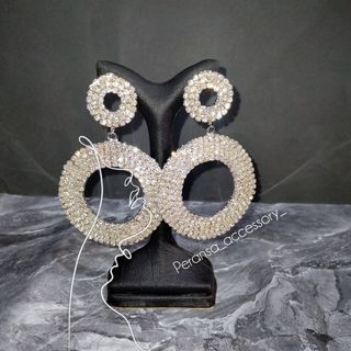 گوشواره حلقه ایی نگین کریستال